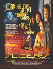 Sliders Trading Card Dealer Sell Sheet Sale Ad Inkworks 1997   - TvMovieCards.com