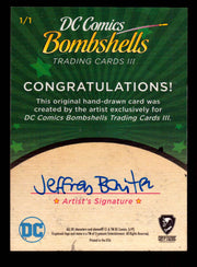 2019 DC Comics Bombshells III Artist Jeffrey Benitez Sketch Card Cryptozoic   - TvMovieCards.com