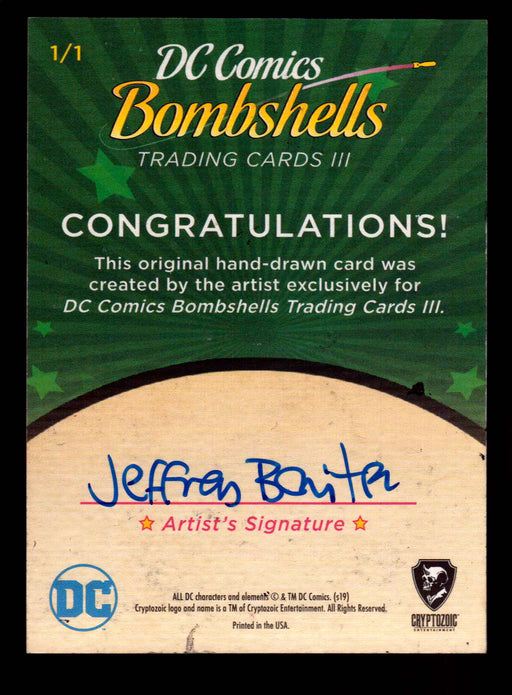 2019 DC Comics Bombshells III Artist Jeffrey Benitez Sketch Card Cryptozoic   - TvMovieCards.com