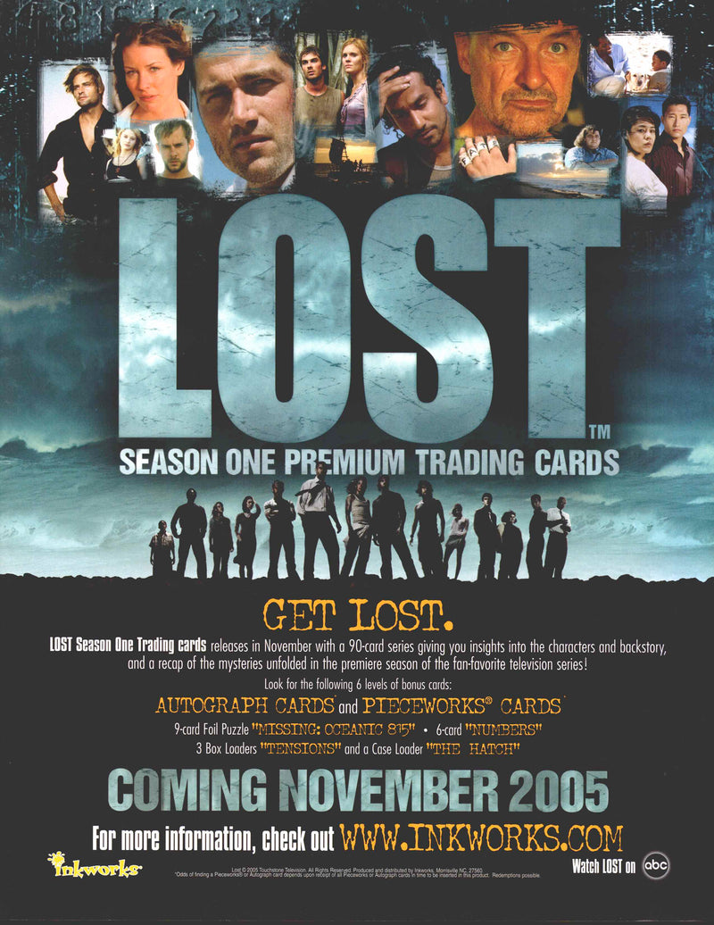 Lost Season 1 Trading Card Dealer Sell Sheet Sale Ad Inkworks 2005   - TvMovieCards.com