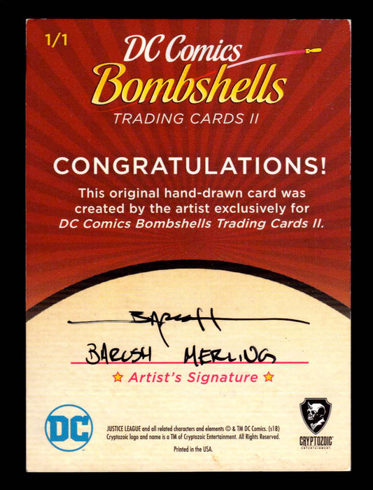 2018 DC Comics Bombshells II Artist Barush Merling Sketch Card Cryptozoic   - TvMovieCards.com