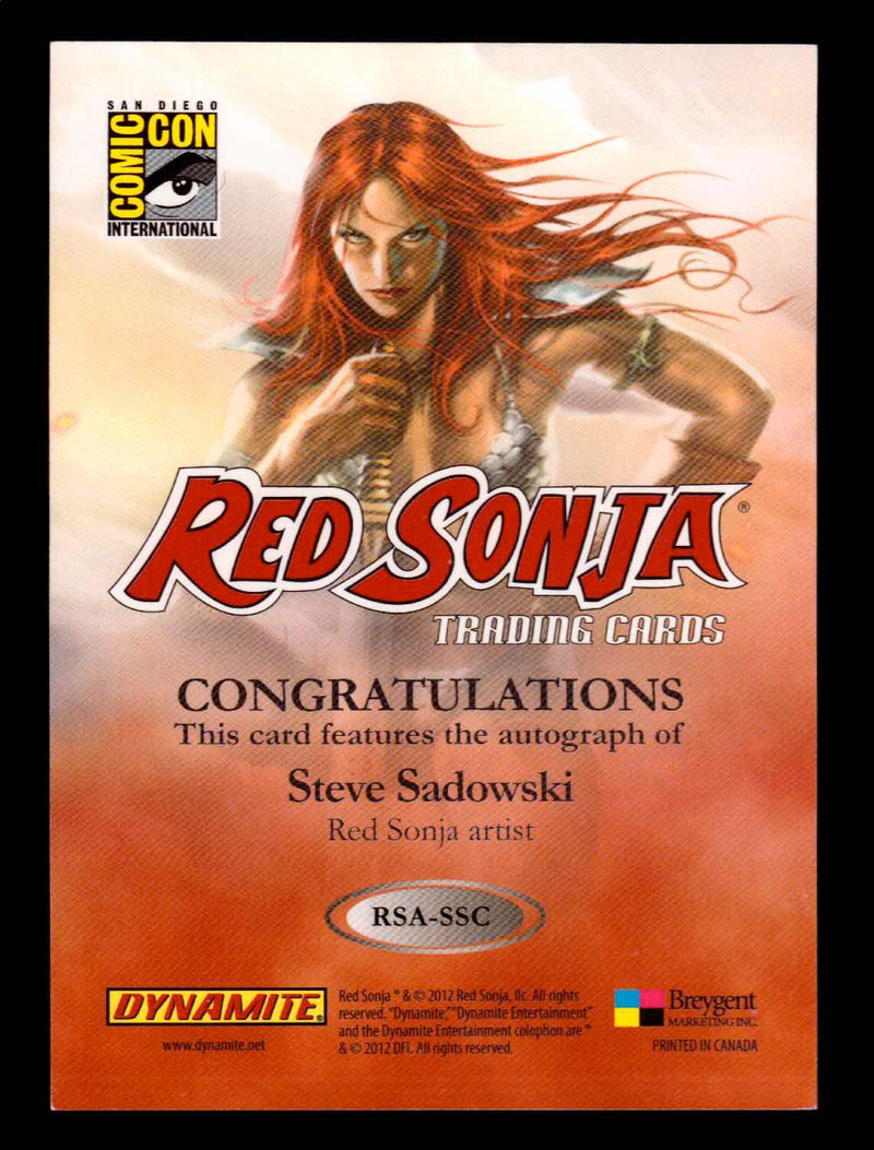 Red Sonja 2011 (Breygent) RSA-SSC "Steve Sadowski" SDCC San Diego Autograph Card   - TvMovieCards.com