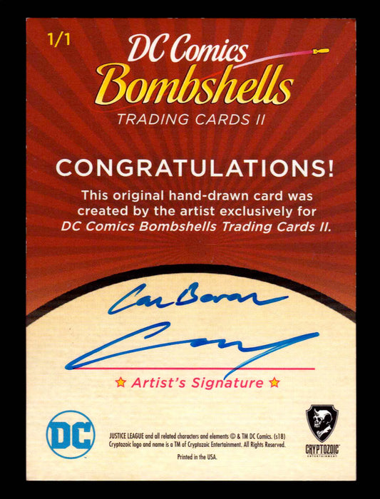 2018 DC Comics Bombshells II Artist Can Baran Sketch Card Cryptozoic   - TvMovieCards.com