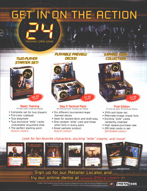 24 TCG Trading Card Game Dealer Sell Sheet Sale Ad PressPass 2007   - TvMovieCards.com