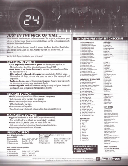 24 TCG Trading Card Game Dealer Sell Sheet Sale Ad PressPass 2007   - TvMovieCards.com