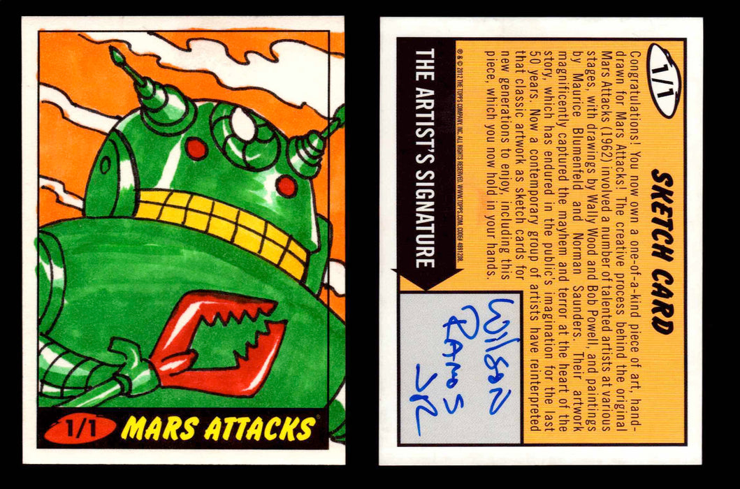 2013 Mars Attacks Invasion Artist Autograph You Pick Sketch Trading Card Topps #17 Wilson Ramos Jr  - TvMovieCards.com