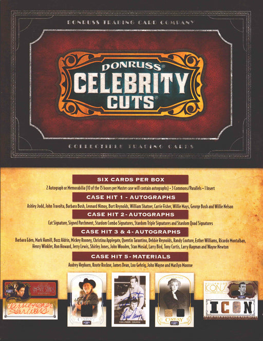 Americana Celebrity Cuts Trading Card Dealer Sell Sheet Promotional Sale 2008   - TvMovieCards.com