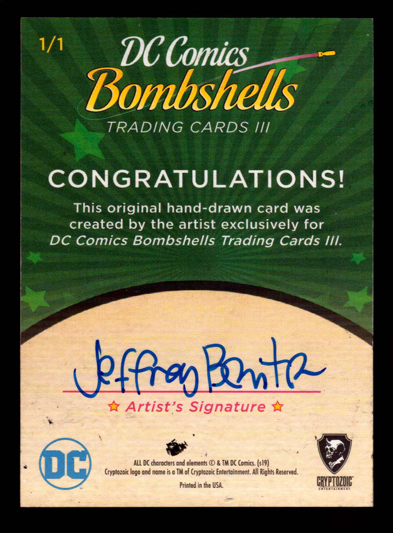 2019 DC Comics Bombshells III Artist Jeffrey Benitez Sketch Card Cryptozoic   - TvMovieCards.com