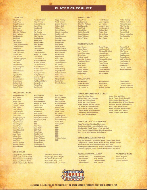 Americana Celebrity Cuts Trading Card Dealer Sell Sheet Promotional Sale 2008   - TvMovieCards.com