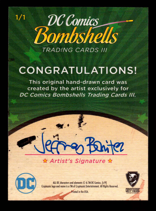 2019 DC Comics Bombshells III Artist Jeffrey Benitez Sketch Card Cryptozoic   - TvMovieCards.com
