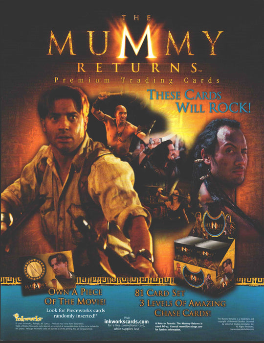 The Mummy Returns Trading Card Dealer Sell Sheet Sale Ad Inkworks 200   - TvMovieCards.com