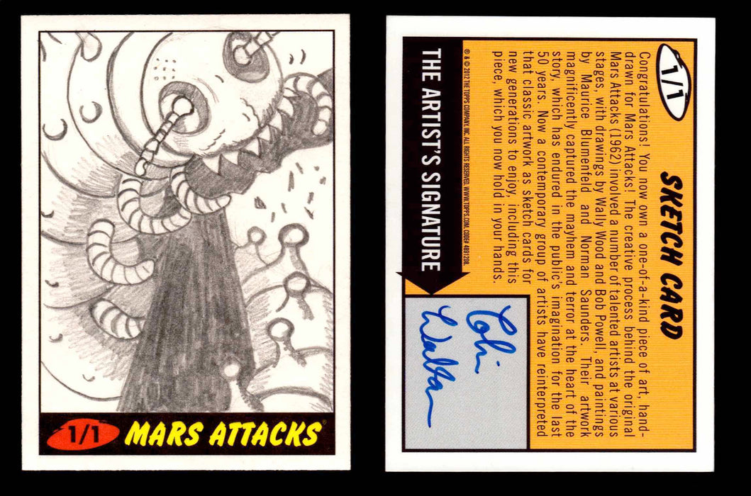 2013 Mars Attacks Invasion Artist Autograph You Pick Sketch Trading Card Topps #19  Colin Walton  - TvMovieCards.com