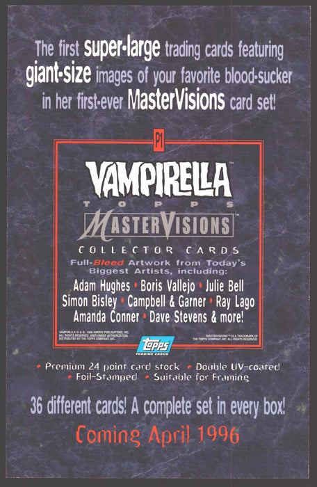 1996 Vampirella Master Visions Oversized Ray Lago Promo Card (10.25 H X 6.5 W)   - TvMovieCards.com