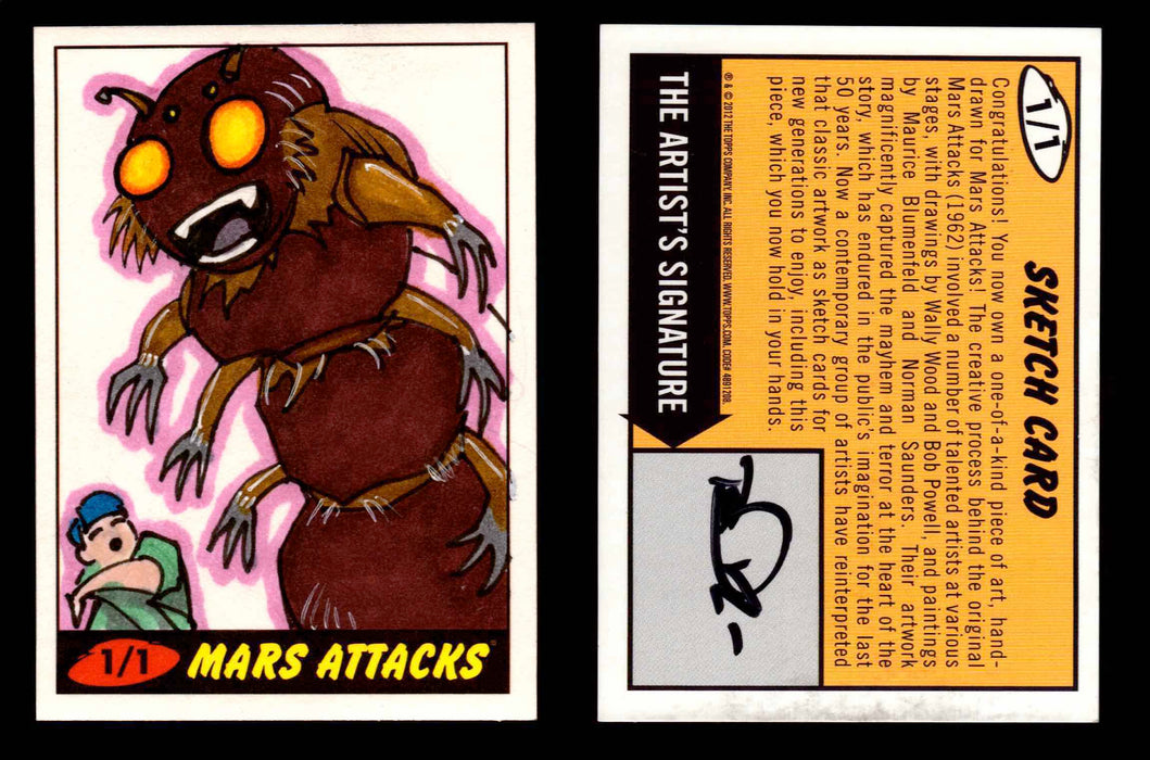 2013 Mars Attacks Invasion Artist Autograph You Pick Sketch Trading Card Topps #20 Unknown Artist  - TvMovieCards.com