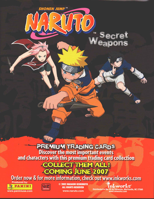 Naruto: Secret Weapons Trading Card Dealer Sell Sheet Promo Sale 2007   - TvMovieCards.com