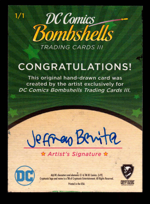 2019 DC Comics Bombshells III Artist Jeffrey Benitez Sketch Card Cryptozoic   - TvMovieCards.com