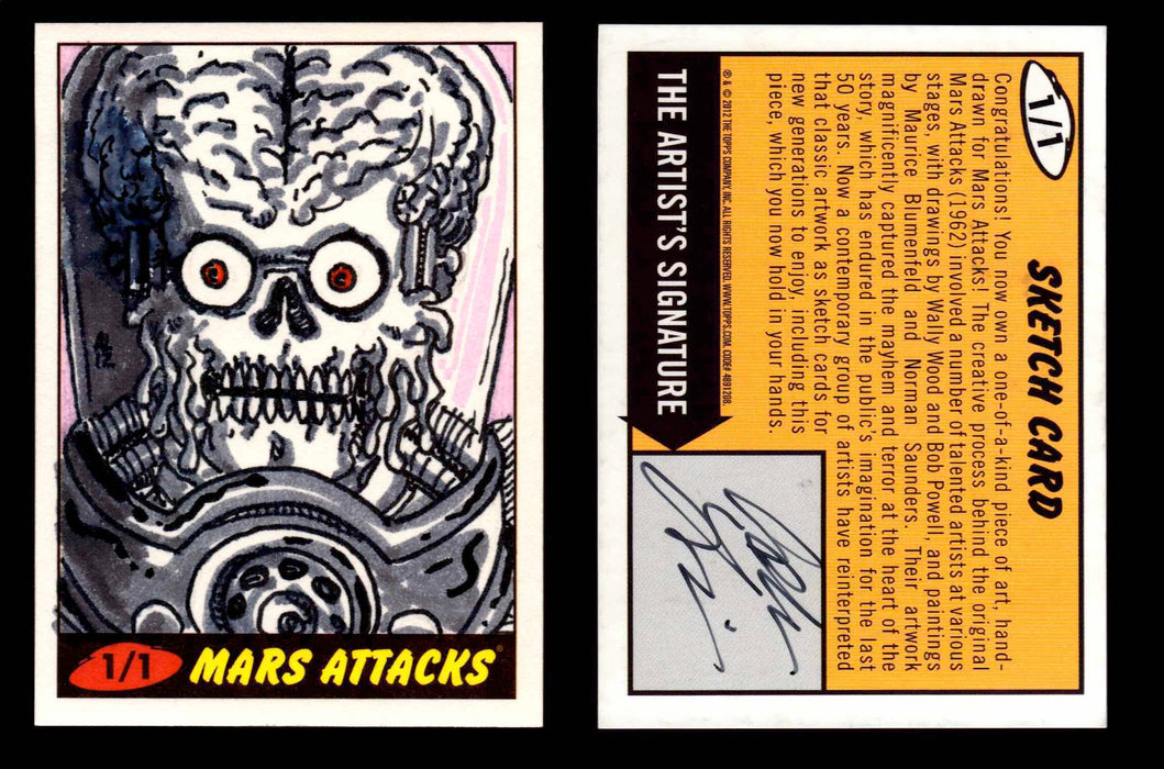 2013 Mars Attacks Invasion Artist Autograph You Pick Sketch Trading Card Topps #21 Unknown Artist  - TvMovieCards.com