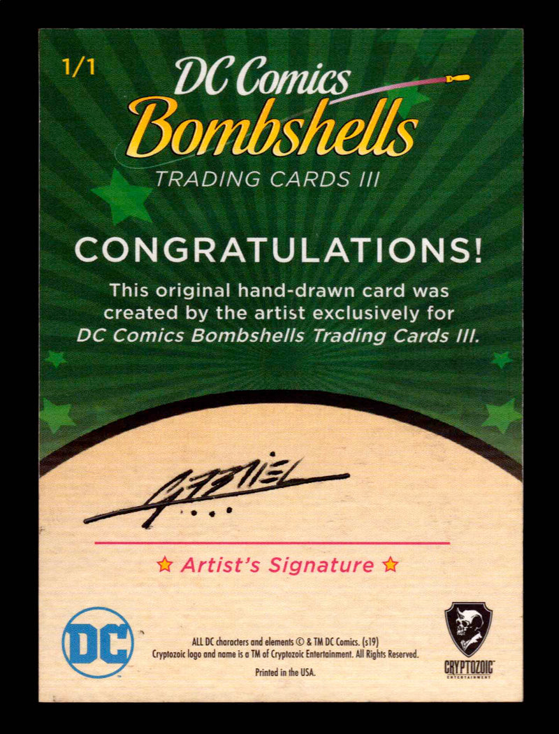 2019 DC Comics Bombshells III Artist Ulisses Gabriel Sketch Card Cryptozoic   - TvMovieCards.com