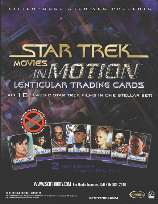 Star Trek Movies in Motion Trading Card Dealer Sell Sheet Sale Promo Ad 2008   - TvMovieCards.com