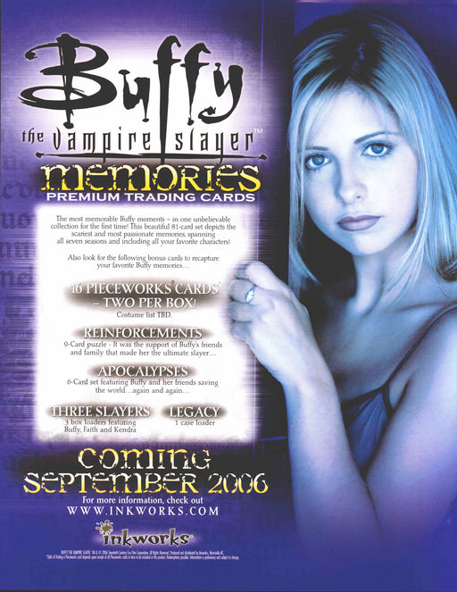 Buffy the Vampire Slayer Memories Trading Card Dealer Sell Sheet Promo Sale 2006   - TvMovieCards.com
