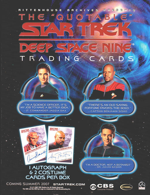 Quotable Star Trek Deep Space Nine DS9 Trading Card Dealer Sell Sheet Sale Ad   - TvMovieCards.com