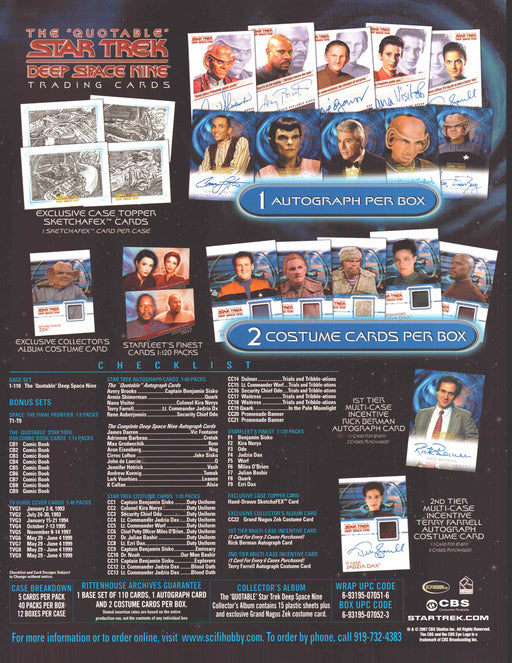 Quotable Star Trek Deep Space Nine DS9 Trading Card Dealer Sell Sheet Sale Ad   - TvMovieCards.com