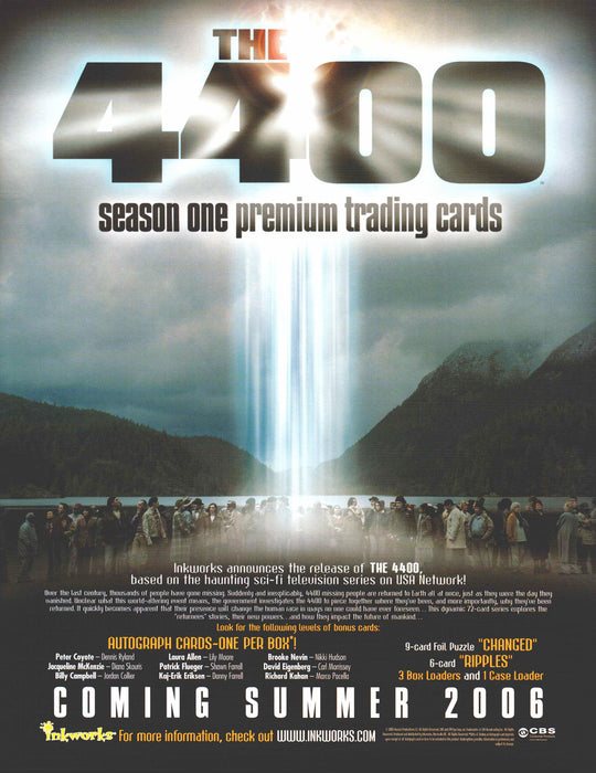 The 4400 Season One 1 Trading Card Dealer Sell Sheet Promotional Sale 2006   - TvMovieCards.com