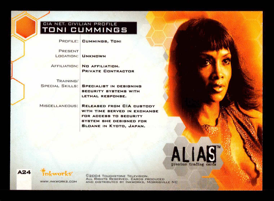 Alias Season 3 A24 Vivica A. Fox as Toni Cummings Autograph Trading Card   - TvMovieCards.com