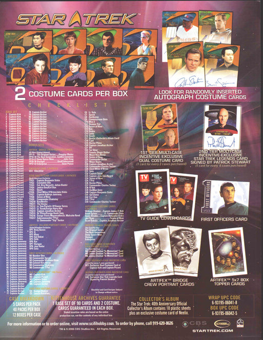 Star Trek TOS 40th Anniversary Trading Card Dealer Sell Sheet Sale Ad Promo   - TvMovieCards.com