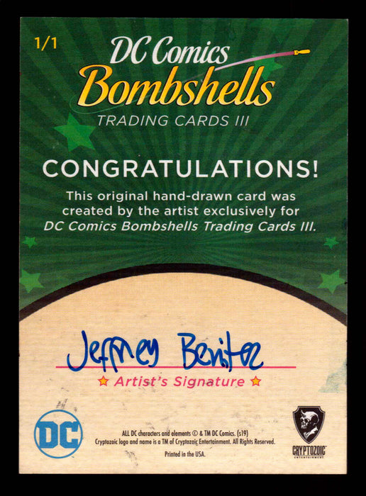 2019 DC Comics Bombshells III Artist Jeffrey Benitez Sketch Card Cryptozoic   - TvMovieCards.com