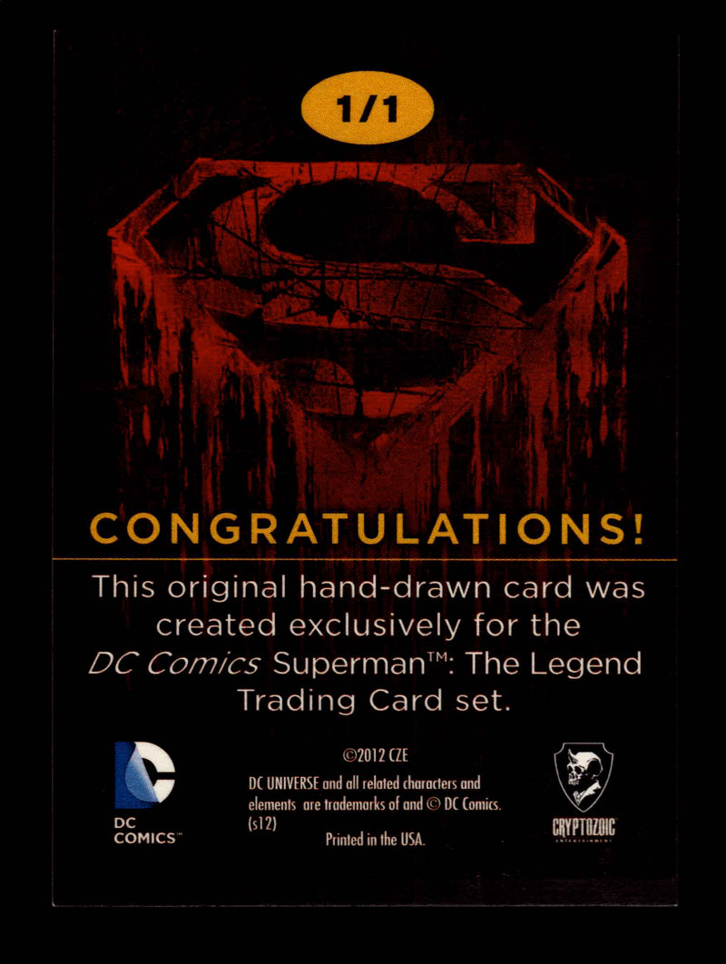 Superman: The Legend 2013 Cryptozoic DC Comics Sketch Card by Aaron Felizmenio   - TvMovieCards.com