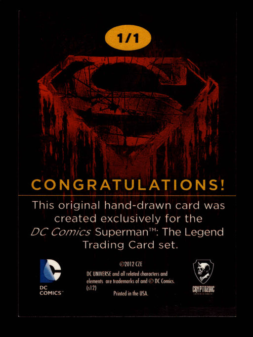 Superman: The Legend 2013 Cryptozoic DC Comics Sketch Card by Aaron Felizmenio   - TvMovieCards.com