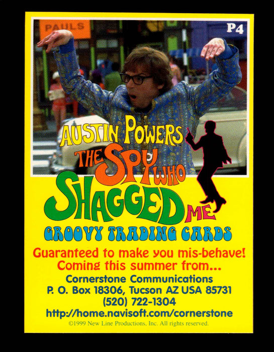 1999 Austin Powers The Spy Who Shagged Me Promo Trading Card P4   - TvMovieCards.com
