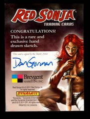 Red Sonja 2011 (Breygent) Color Artist Sketch Trading Card by Dan Gorman   - TvMovieCards.com