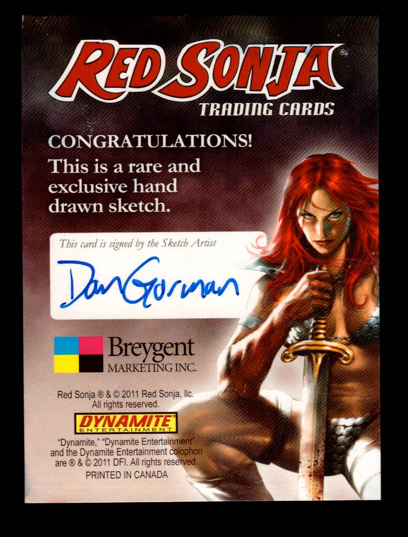 Red Sonja 2011 (Breygent) Color Artist Sketch Trading Card by Dan Gorman   - TvMovieCards.com