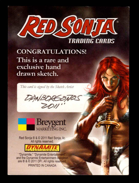 Red Sonja 2011 (Breygent) Color Artist Sketch Trading Card by Dan Borgonos   - TvMovieCards.com