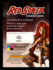 Red Sonja 2011 (Breygent) Color Artist Sketch Trading Card by Jez Rojales   - TvMovieCards.com