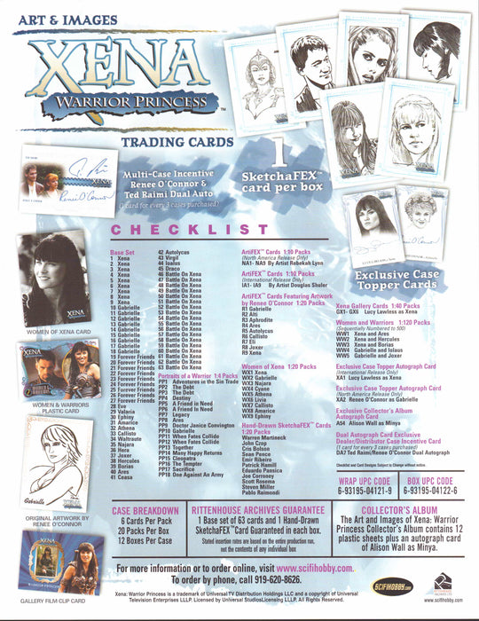 Xena Warrior Princess Art & Images Trading Card Dealer Sell Sheet Sale Ad 2004   - TvMovieCards.com