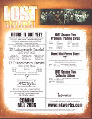 Lost Season Two 2 Trading Card Dealer Sell Sheet Sale Ad Inkworks 2006   - TvMovieCards.com