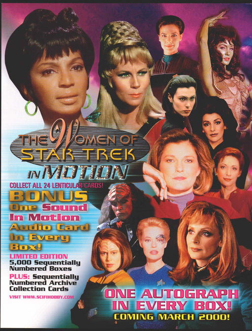 Women of Star Trek In Motion Trading Card Dealer Sell Sheet Sale Ad 2000   - TvMovieCards.com