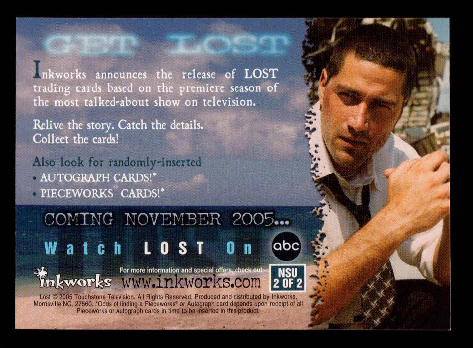 Lost Season 1 One NSU 2 of 2 Non Sport Update Promo Trading Card   - TvMovieCards.com