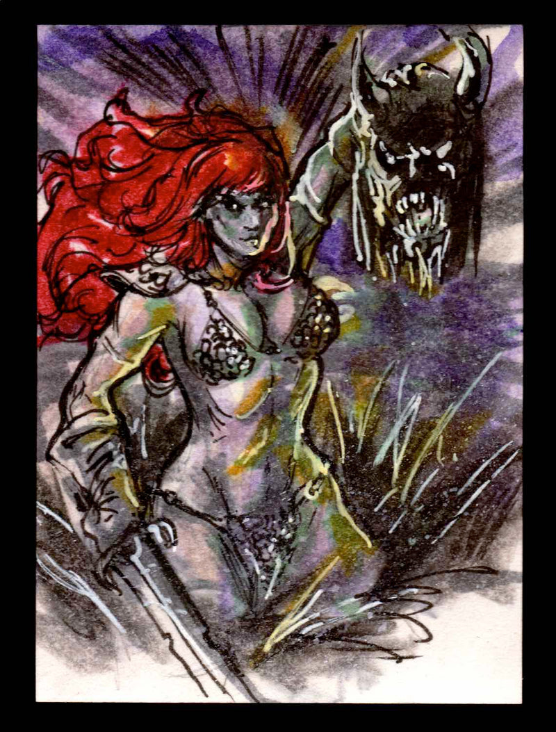 Red Sonja 2011 (Breygent) Color Artist Sketch Trading Card   - TvMovieCards.com