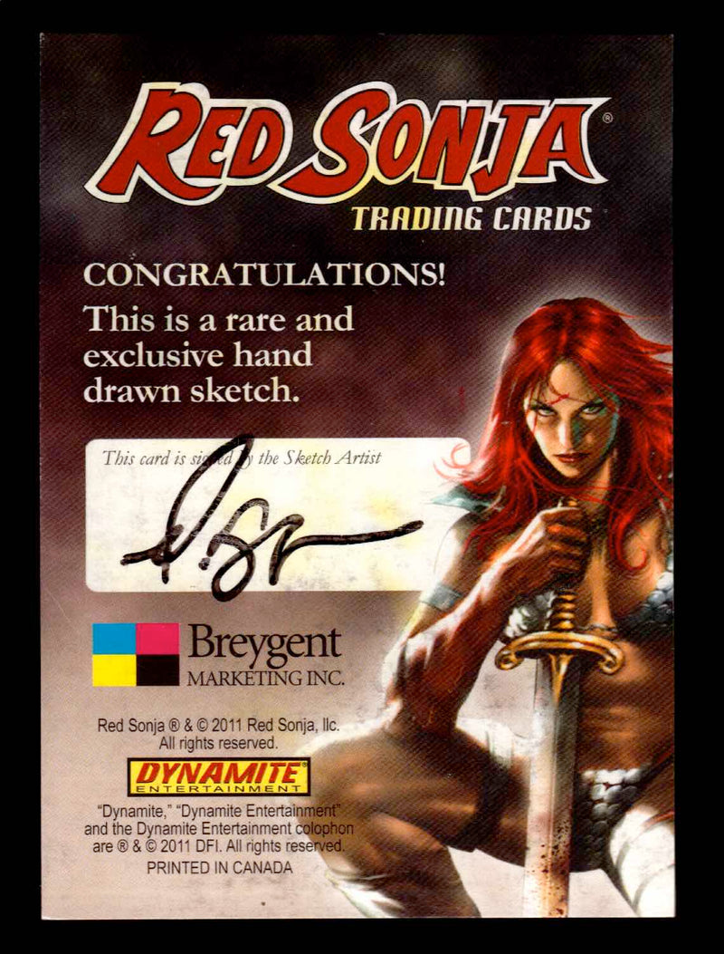 Red Sonja 2011 (Breygent) Color Artist Sketch Trading Card   - TvMovieCards.com