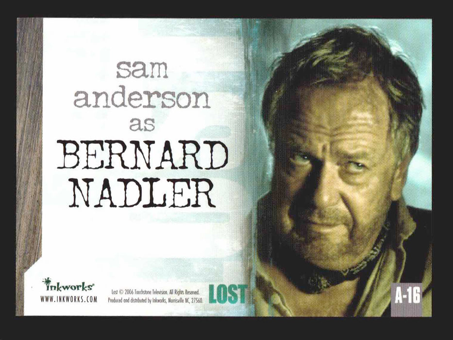 Lost Season 2 Two A-16 Sam Anderson as Bernard Nadler Autograph Card   - TvMovieCards.com