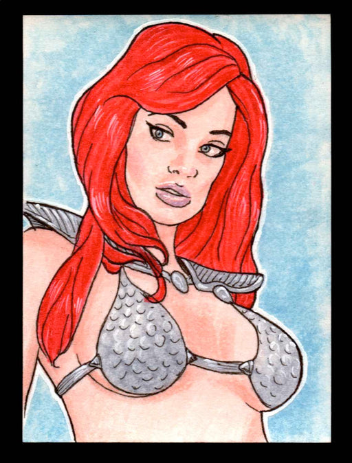 Red Sonja 2011 (Breygent) Color Artist Sketch Trading Card by Dan Bergren   - TvMovieCards.com