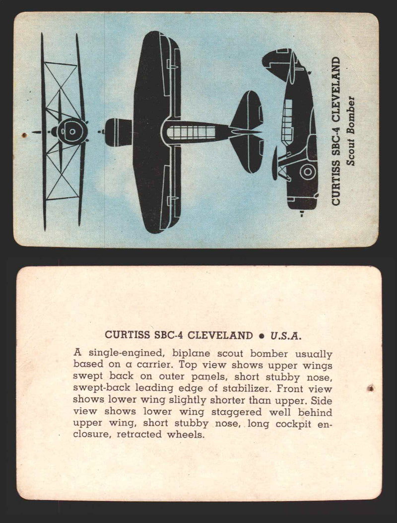 1943 Aircraft Recognition You Pick Single Trading Cards #1-9 Leaf / Card-O Curtiss SBC-4 Cleveland  - TvMovieCards.com