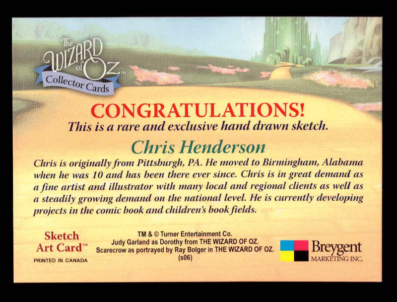 Wizard of Oz Sketch Card by Chris Henderson"Scarecrow" Breygent 2006   - TvMovieCards.com