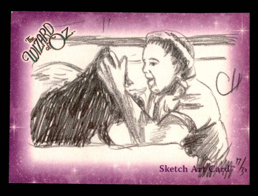 Wizard of Oz Sketch Card by Chris Henderson "Toto & Auntie Em" Breygent 2006   - TvMovieCards.com