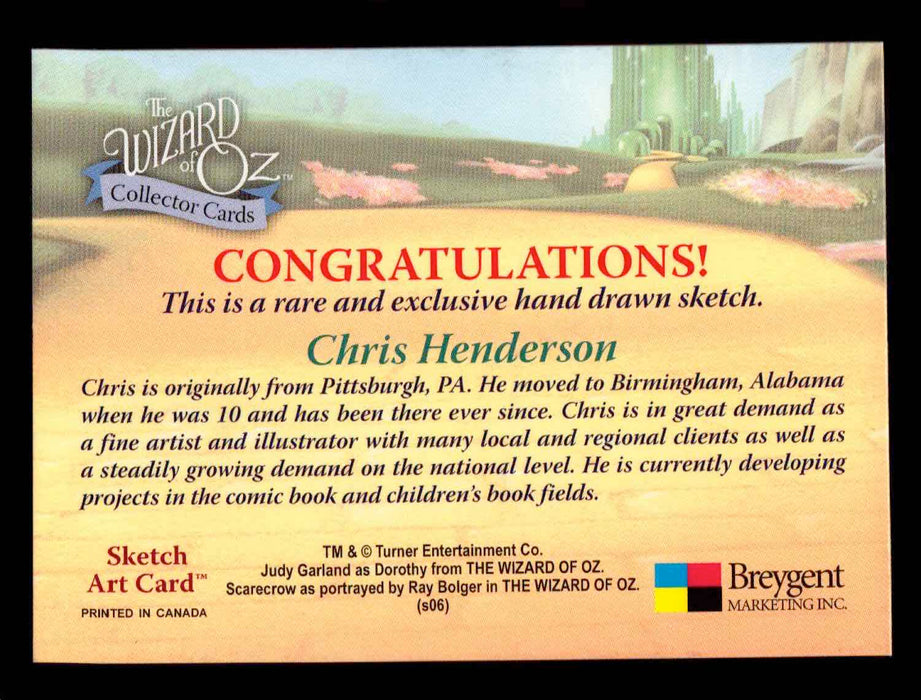 Wizard of Oz Sketch Card by Chris Henderson "Toto & Auntie Em" Breygent 2006   - TvMovieCards.com