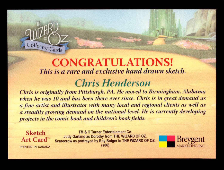 Wizard of Oz Sketch Card by Chris Henderson Color "Wicked Witch" Breygent 2006   - TvMovieCards.com